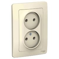 Розетка 2-м СП Blanca 16А IP20 250В без заземл. без защ. шторок молоч. SE BLNRS000022 - УПС инжиниринг