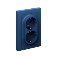 Розетка 2-м. AtlasDesign 16А с заземл. в сборе аквамарин SE ATN001124 - УПС инжиниринг