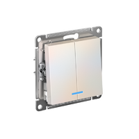 Выключатель 2-кл. СП AtlasDesign 10А IP20 (сх. 5а) 10AX с подсветкой механизм жемчуж. SE ATN000453 - УПС инжиниринг