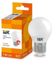 Лампа светодиодная Eco G45 7Вт шар 3000К тепл. бел. E27 630лм 230-240В IEK LLE-G45-7-230-30-E27 - УПС инжиниринг