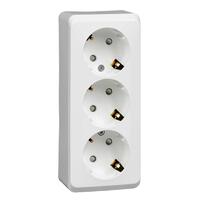 Розетка 3-м ОП Этюд 16А IP20 250В с заземл. защ. шторки бел. SE PA16-012B - УПС инжиниринг