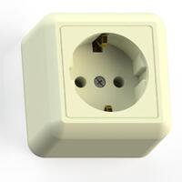 Розетка 1-м ОП Оптима РА16-376 16А IP20 с заземл. с монтаж. пластиной сл. кость Кунцево 8036 - УПС инжиниринг
