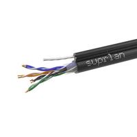 Кабель витая пара U/UTP кат.5E 4х2х24AWG solid Cu PE Outdoor Standard трос черн. (м) SUPRLAN 01-0322-1 - УПС инжиниринг