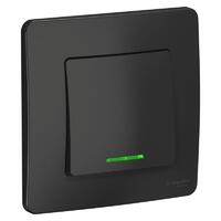 Выключатель 1-кл. СП Blanca 10А IP20 (сх. 1) 250В с подсветкой антрацит SE BLNVS010116 - УПС инжиниринг
