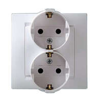 Розетка 2-м СП Simon15 16А IP20 250В с заземл. винт. клеммы бел. Simon 1590459-030 - УПС инжиниринг