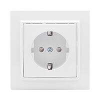 Розетка 1-м СП Минск 16А IP20 с заземл. защ. шторки бел. Basic EKF ERR16-028-100 - УПС инжиниринг