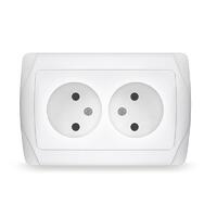 Розетка 2-м СП Маргарита 16А IP20 без заземл. бел. UNIVersal М0102 - УПС инжиниринг
