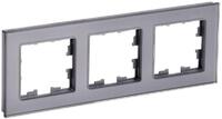 Рамка 3-м BRITE РУ-3-2-БрСе стекло сер. IEK BR-M32-G-K03 - УПС инжиниринг