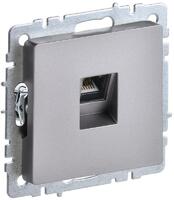Розетка компьютерная СП RJ45 кат.5E BRITE РК10-БрС механизм сталь IEK BR-K10-1-K46 - УПС инжиниринг