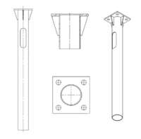 Деталь фундамента закладная ЗДФ-0.108-1.5(К200-150-4х20)-02 (для ОГК/ОКК-6) Пересвет В00000639 - УПС инжиниринг