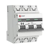 Выключатель автоматический модульный 3п D 6А 4.5кА ВА 47-63 PROxima EKF mcb4763-3-06D-pro - УПС инжиниринг