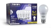 Набор ПРОМО лампа светодиодная 15Вт А60 4000К Е27 176-264В (Promo 5+1 шт) TOKOV ELECTRIC Promo-A60-E27-15-4K - УПС инжиниринг
