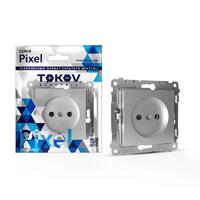 Розетка 1-м СП Pixel 16А IP20 без заземл. защ. шторки механизм алюм. TOKOV ELECTRIC TKE-PX-R1SF-C03 - УПС инжиниринг