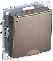 Розетка BRITE РСбш10-3-44-БрШ 16А IP44 с заземл. защ. шторки с крышкой механизм шампань IEK BR-R16-16-44-K37 - УПС инжиниринг