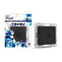 Розетка телефонная 1-м СП Pixel RJ11 механизм карбон TOKOV ELECTRIC TKE-PX-RT1-C14 - УПС инжиниринг
