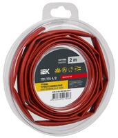 Трубка термоусадочная ТТУ нг-LS 4/2 красн. (уп.2м) IEK UDR12-004-002-002-K04-T - УПС инжиниринг