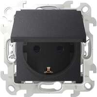 Розетка 1-м СП Simon 24 16А IP44 2P+E Push&Go механизм графит Simon 2420448-038 - УПС инжиниринг