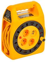 Удлинитель на катушке 3х15м с заземл. Industrial УК15 2P+PE 3х1.5кв.мм USBх2 LED термозащита IEK IN-KP24-16-03-15-UL - УПС инжиниринг