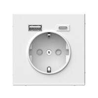 Розетка ArtGallery 16А с 2-мя заряд. устройствами USB A+C 5В/2.4А/3А 2х5В/1.5А механизм бел. SE GAL000132 - УПС инжиниринг