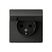 Розетка ArtGallery 16А IP20 с заземл. защ. шторки с крышкой механизм базальт SE GAL001446 - УПС инжиниринг