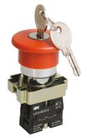 Кнопка управления "Грибок" LAY5-BS142 d22мм 1НЗ 240В с ключом красн. IEK BBG50-LAY5-K04 - УПС инжиниринг