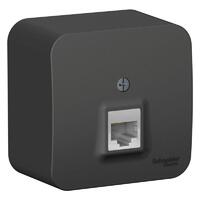 Розетка компьютерная 1-м ОП Blanca RJ45 кат.5E с изолир. пластиной антрацит SE BLNIA045006 - УПС инжиниринг