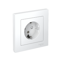 Розетка 1-м СП AtlasDesign 16А IP20 с заземл. защ. шторки в сборе бел. SE ATN000144 - УПС инжиниринг