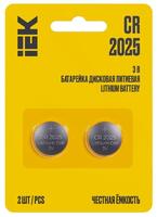 Элемент питания дисковый литиевый CR2025 (блист.2шт) IEK ABT-CR2025-OP-L02 - УПС инжиниринг
