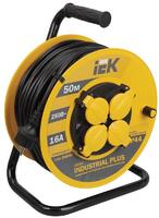 Удлинитель на катушке 4х50м с заземл. 16А IP44 Industrial plus УК50 3х1.5 термозащита IEK WKP15-16-04-50-44 - УПС инжиниринг