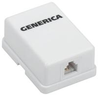 Розетка телефонная 1-м ОП RJ12 кат.3 UTP GENERICA CS2-3C03U-12-G - УПС инжиниринг