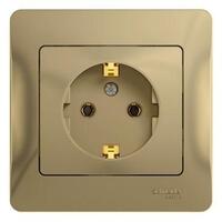 Розетка 1-м СП Glossa 16А IP20 с заземл. в сборе титан SE GSL000442 - УПС инжиниринг