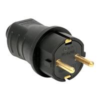 Вилка прямая 16А 2P+PE 230В IP44 каучук черн. EKF RPS-011-16-230-44 - УПС инжиниринг