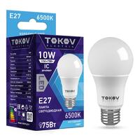 Лампа светодиодная 10Вт А60 6500К Е27 176-264В TOKOV ELECTRIC TKE-A60-E27-10-6.5K - УПС инжиниринг