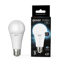 Лампа светодиодная Black 16Вт A60 грушевидная 4100К нейтр. бел. E27 1520лм GAUSS 102502216 - УПС инжиниринг