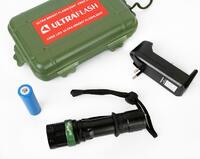 Фонарь аккумуляторный E142 CREE 3Вт фокус 3 режима 220В пластик. черн. (бокс) Ultraflash 12187 - УПС инжиниринг