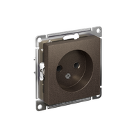 Розетка 1-м СП AtlasDesign 16А IP20 без заземл. без защ. шторок механизм мокко SE ATN000641 - УПС инжиниринг