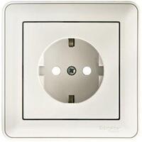 Розетка 1-м СП W59 16А IP20 с заземл. защ. шторки в сборе бел. SE RS16-152-18 - УПС инжиниринг