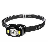 Фонарь аккумуляторный налобный AccuH3-L5W-bk LED 5Вт + 2хRED SMD IP54 5 режимов: 100проц. 180лм 3.5ч/50проц. 110лм 5.5ч/30проц. 65лм 15ч/красн. 28ч/мигающ. красн. 12ч аккум. управл. жестами черн. JazzWay 5036703 - УПС инжиниринг