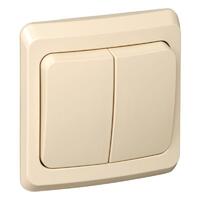 Выключатель 2-кл. СП Этюд 10А IP20 с подсветкой крем. SE BC10-006K - УПС инжиниринг