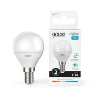 Лампа светодиодная Elementary 6Вт P45 шар 4100К нейтр. бел. E14 450лм GAUSS 53126 - УПС инжиниринг