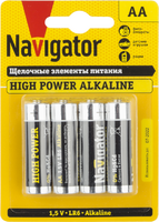 Элемент питания алкалиновый AA/LR6 94 753 NBT-NE-LR6-BP4 (блист.4шт) Navigator 94753 - УПС инжиниринг
