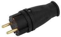 Вилка VX10-B-IP44 16А IP44 прямая с заземл. каучук черн. ЭРА Б0055414 - УПС инжиниринг