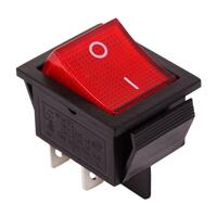 Выключатель клавишный 250В 20А (4с) ON-OFF красн. с подсветкой (RWB-502 SC-767 IRS-201-1) Rexant 36-2340 - УПС инжиниринг