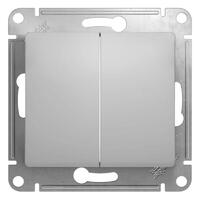 Выключатель 2-кл. СП Glossa 10А IP20 (сх. 5) 10AX механизм алюм. SE GSL000351 - УПС инжиниринг