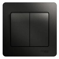Выключатель 2-кл. СП Glossa 10А IP20 (сх. 5) 10AX в сборе антрацит SE GSL000752 - УПС инжиниринг