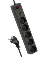 Удлинитель с сетевым фильтром 5х1.8м с заземл. 10А IP20 2.2кВт 2хUSB 3х0.75 с предохранителем КОСМОС FKsm1.8m-5g(B)USB - УПС инжиниринг