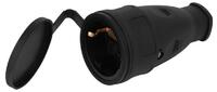 Розетка RX10-B-IP44 16А IP44 прямая с заземл. каучук черн. ЭРА Б0055418 - УПС инжиниринг