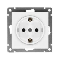 Розетка 1-м СП Афина 16А IP20 с заземл. механизм бел. Universal A0028 - УПС инжиниринг