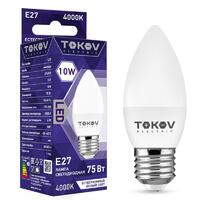 Лампа светодиодная 10Вт С37 4000К Е27 176-264В TOKOV ELECTRIC TKE-C37-E27-10-4K - УПС инжиниринг