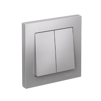 Выключатель 2-кл. СП AtlasDesign 10А IP20 (сх. 5) 10AX в сборе алюм. SE ATN000352 - УПС инжиниринг